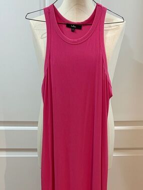 Lulu’s Pink Ribbed Maxi Dress Size Medium Sleeveless Bodycon Tank Dress